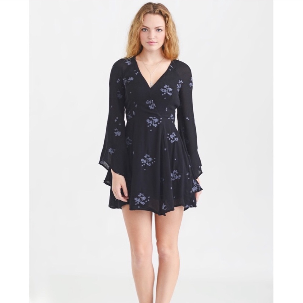 Free People Black Floral Dress XS - Picture 4 of 15